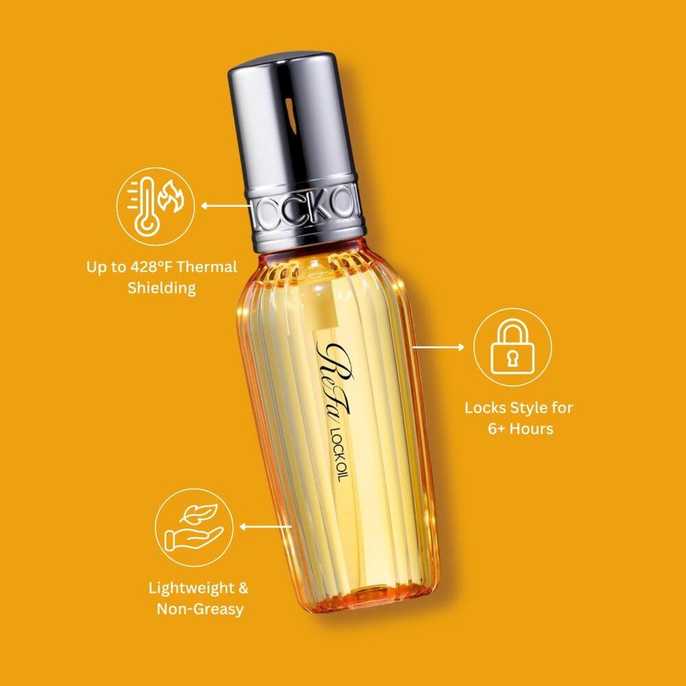 Re-Fa Lock Oil Japanese Hair Styling Oil Heat Protection Shine Hold NEW 100ml